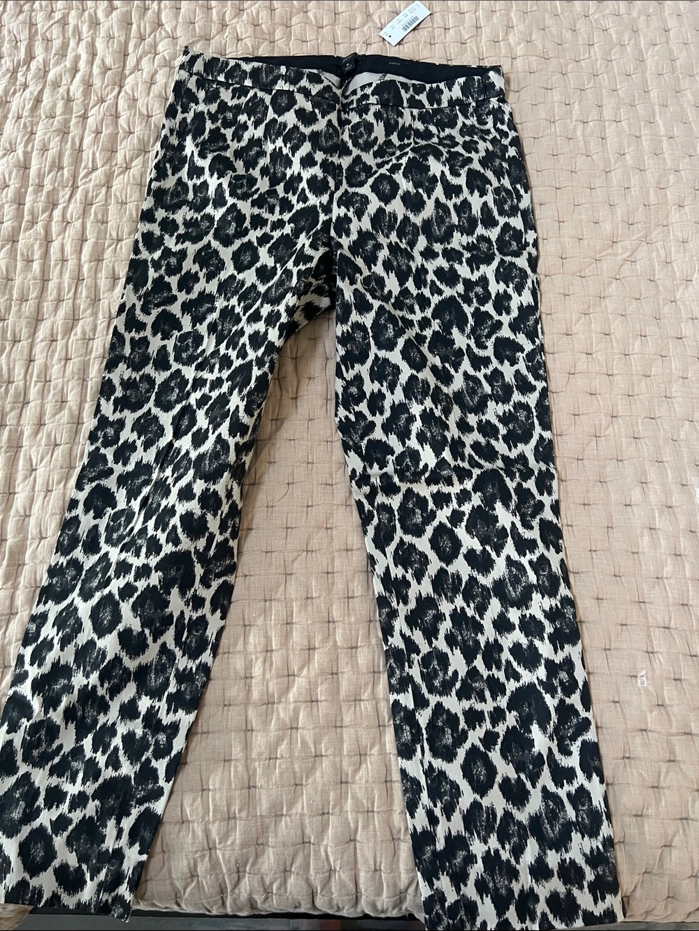 J. Crew Black and White Leopard Print Cropped Pants